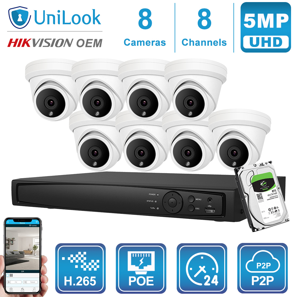 Nvr Kit 8 Channel - UniLook 8CH NVR 4/6/8Pcs 5MP POE