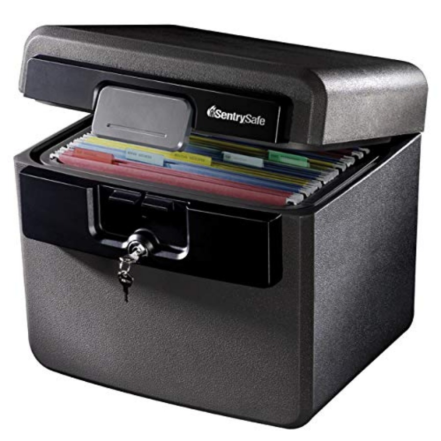 Home Security Safe - Black Fireproof and Waterproof Safe, File