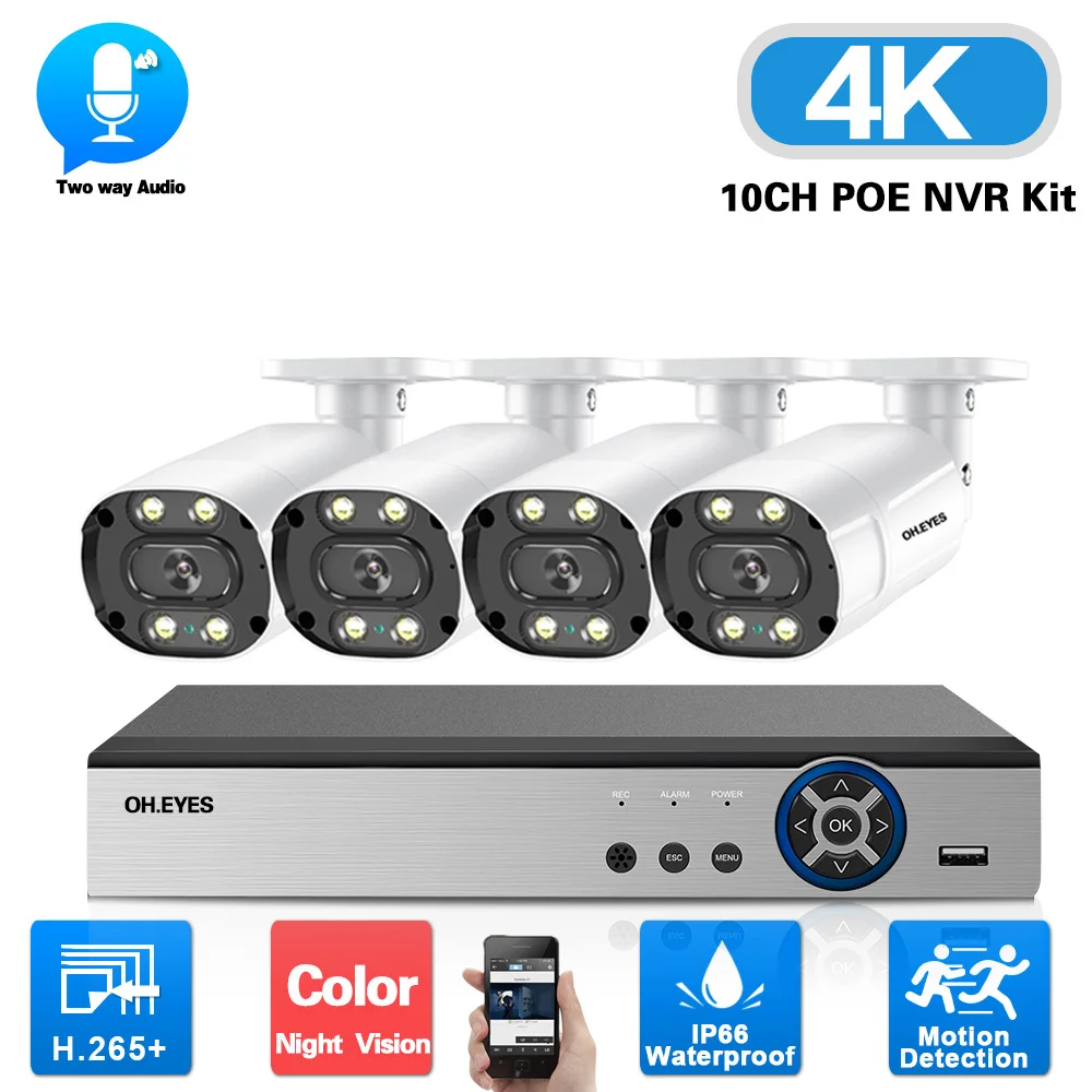 Nvr Kit 8 Channel - 4K POE Security Bullet Camera Kit