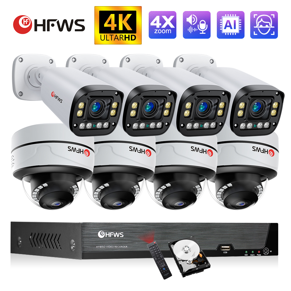 Nvr Kit 8 Channel - 4K 8MP 4x Zoom Auto Focus