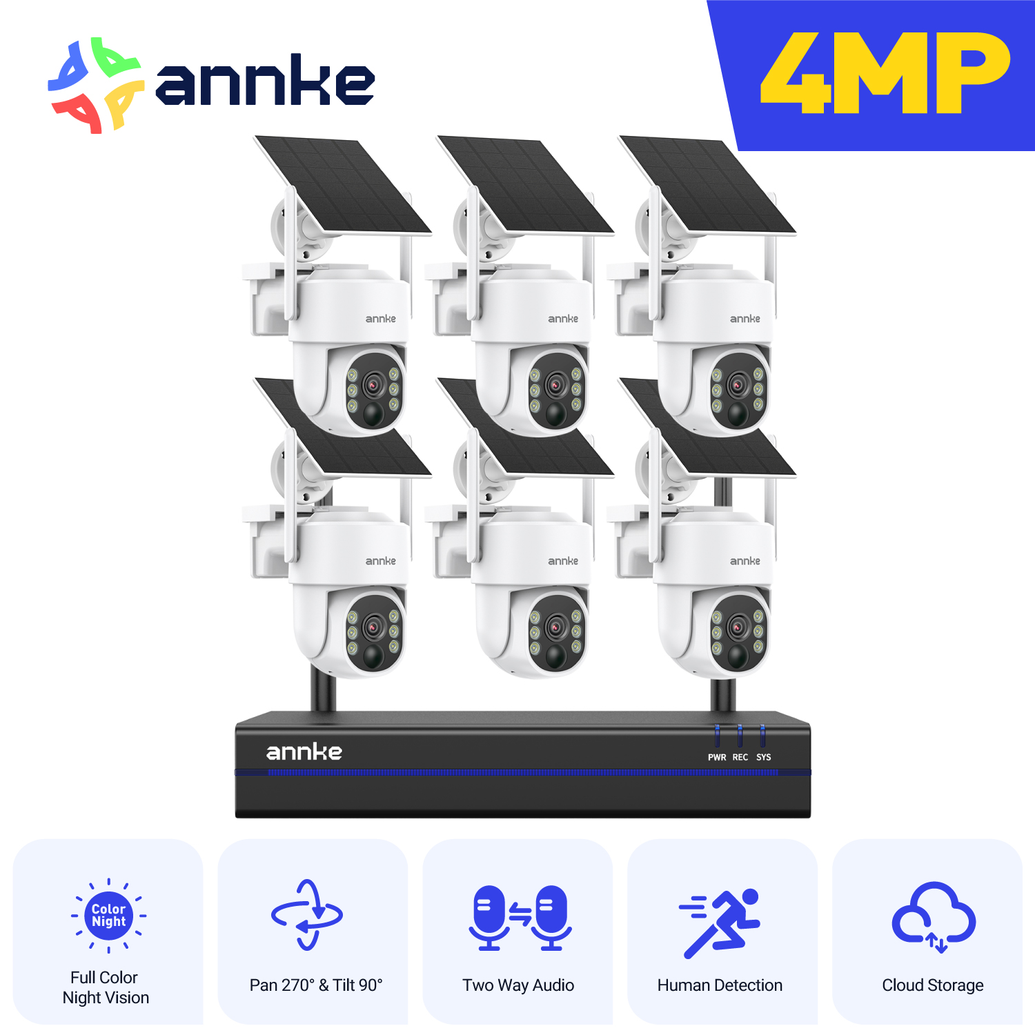 Camera Solar Wireless - Annke 4MP Wireless PT Solar Camera