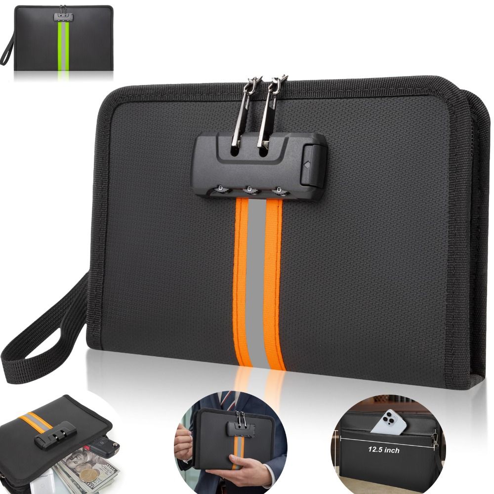 Home Security Safe - Fireproof Money Bag with Combination Lock