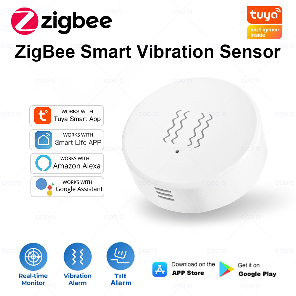 Home Security With Monitoring - ZigBee Tuya Smart Vibration Sensor Real