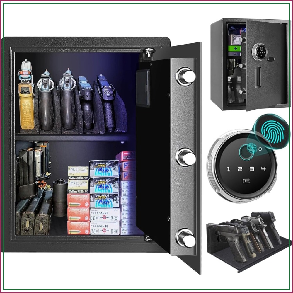 Home Security Safe - Security Biometric Fingerprint Safe, Steel Lock