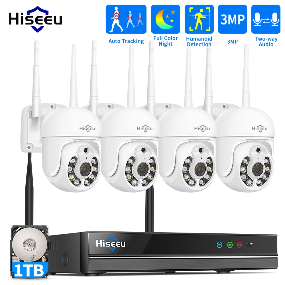 Nvr Kit 8 Channel - Hiseeu 5MP WiFi CCTV Camera Security