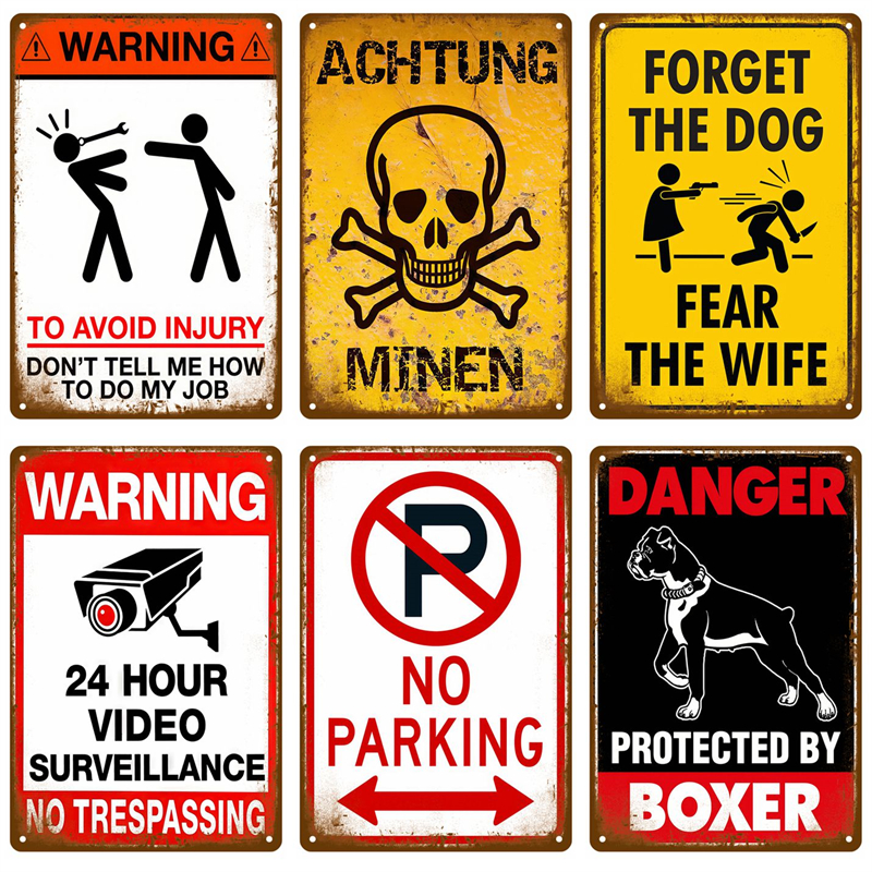 Home Yard Security - Funny Warning No Parking Dog Security