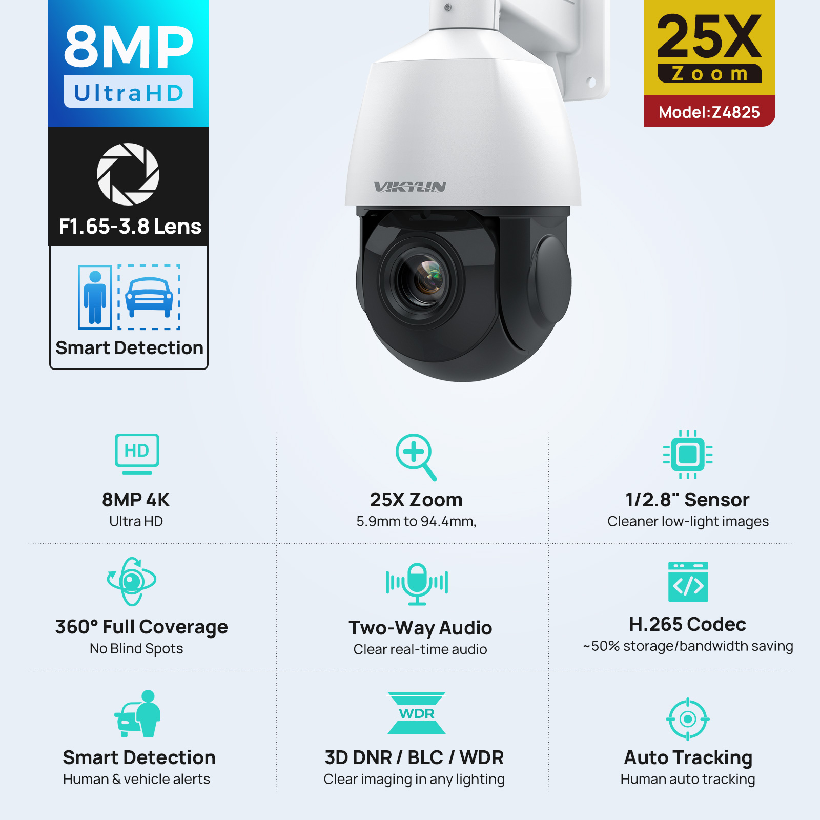 Vikylin 4K 8MP PTZ 25X Zoom 10 – Home Security Service Bewertung und Preis