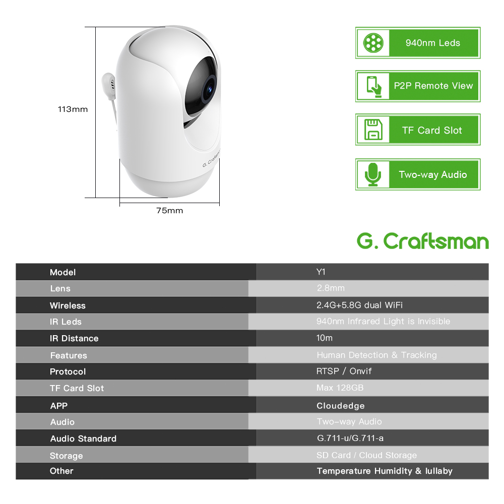 C G,Craftsman Y1 Baby Monitor, – Home Security With Monitoring Bewertung und Preis