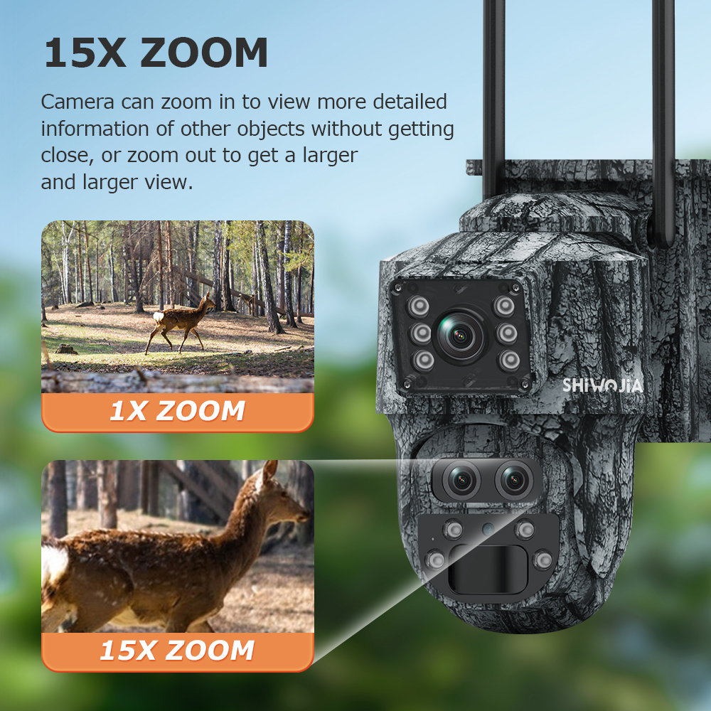 SHIWOJIA 12MP 15X Zoom 4G Sim  – Camera Solar Wireless Bewertung und Preis