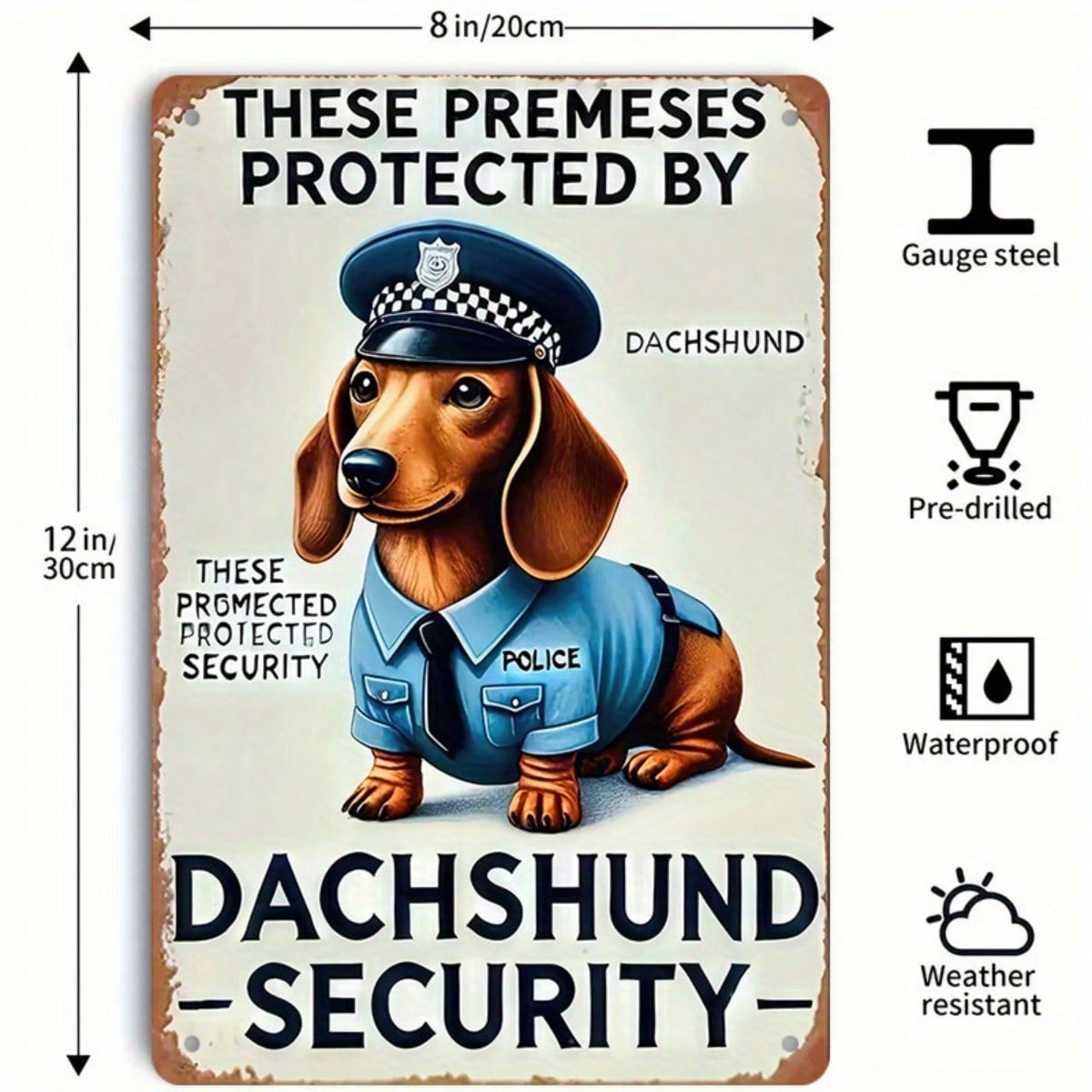 1PC Tin Sign Dachshund Securit – Home Yard Security Bewertung und Preis