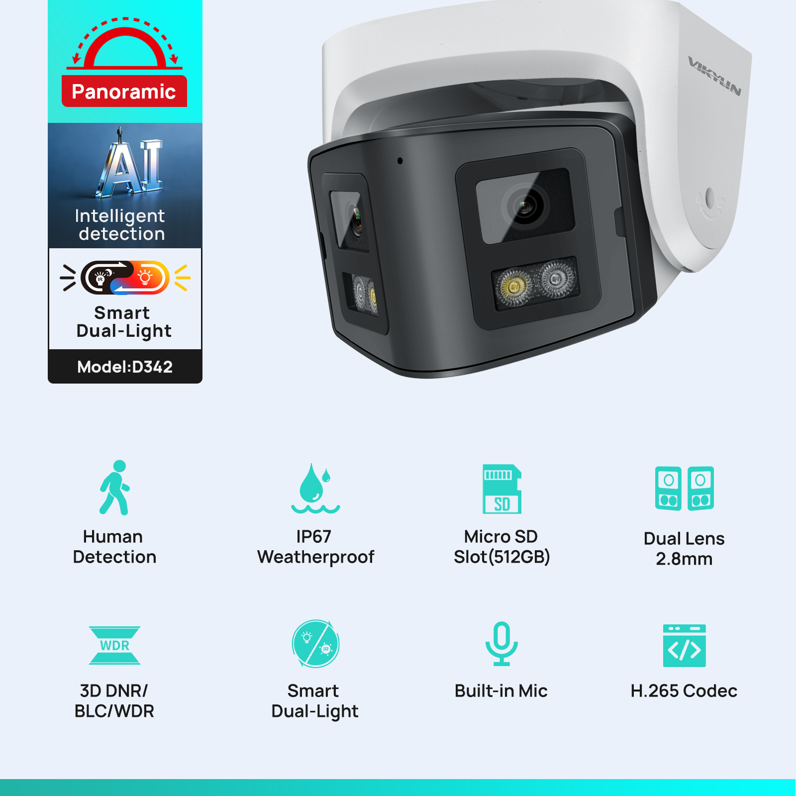 Vikylin 4MP Panoramic Dual Len – Home Security System Hikvision Bewertung und Preis