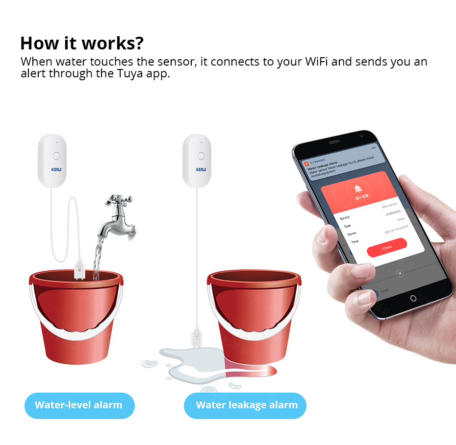 KERUI Smart  WiFi Water Sensor – Home Security With Monitoring Bewertung und Preis