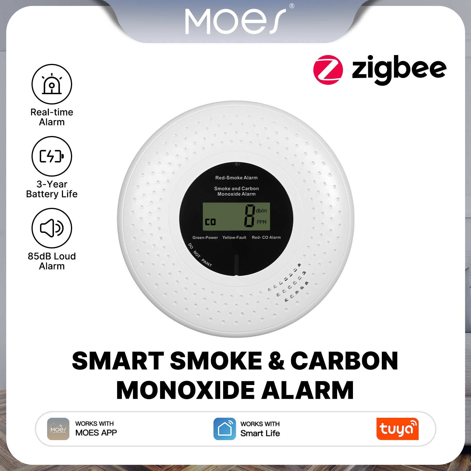 MOES Tuya Zigbee Smart Smoke C – Home Security With Monitoring Bewertung und Preis